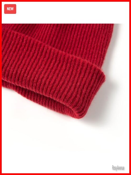 100% Pure Cashmere Double-Layered Unisex Beanie Hat Winter Warm